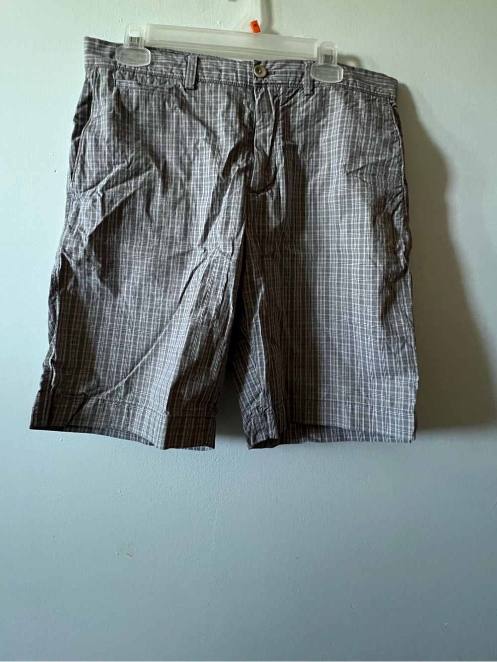 Banana Republic Men's Plaid Casual Shorts - Gray